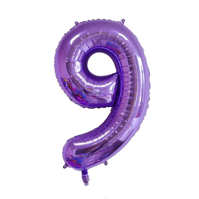 16/32/40 Inch Purple Number Balloon 0 1 2 3 4 5 6 7 8 9 Number Ballons Baby Shower Birthday Party Wedding Decor Supplies