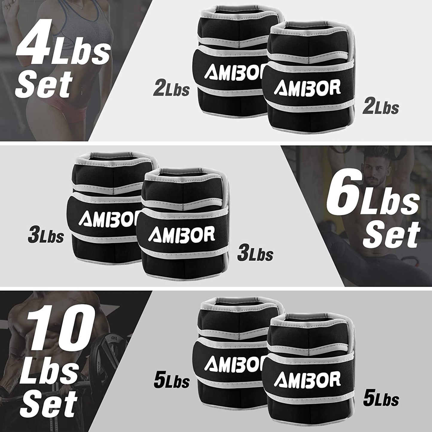YYOJ Ankle Weights, Adjustable Leg Weights Straps for Exercise, Wrist Weight Set for Women and Men