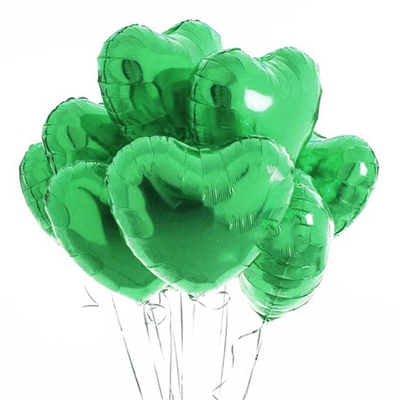 10Pcs 18Inch Rose Gold Love Heart Shape Foil Balloons Wedding Birthday Party Decorations Aluminum Foil Ballons Air Balls Globos