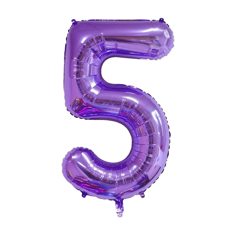 16/32/40 Inch Purple Number Balloon 0 1 2 3 4 5 6 7 8 9 Number Ballons Baby Shower Birthday Party Wedding Decor Supplies