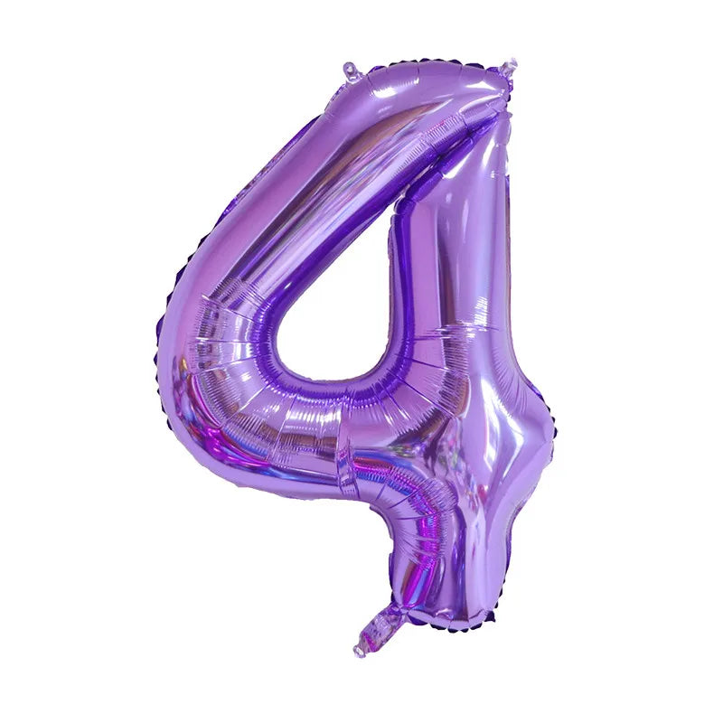 16/32/40 Inch Purple Number Balloon 0 1 2 3 4 5 6 7 8 9 Number Ballons Baby Shower Birthday Party Wedding Decor Supplies