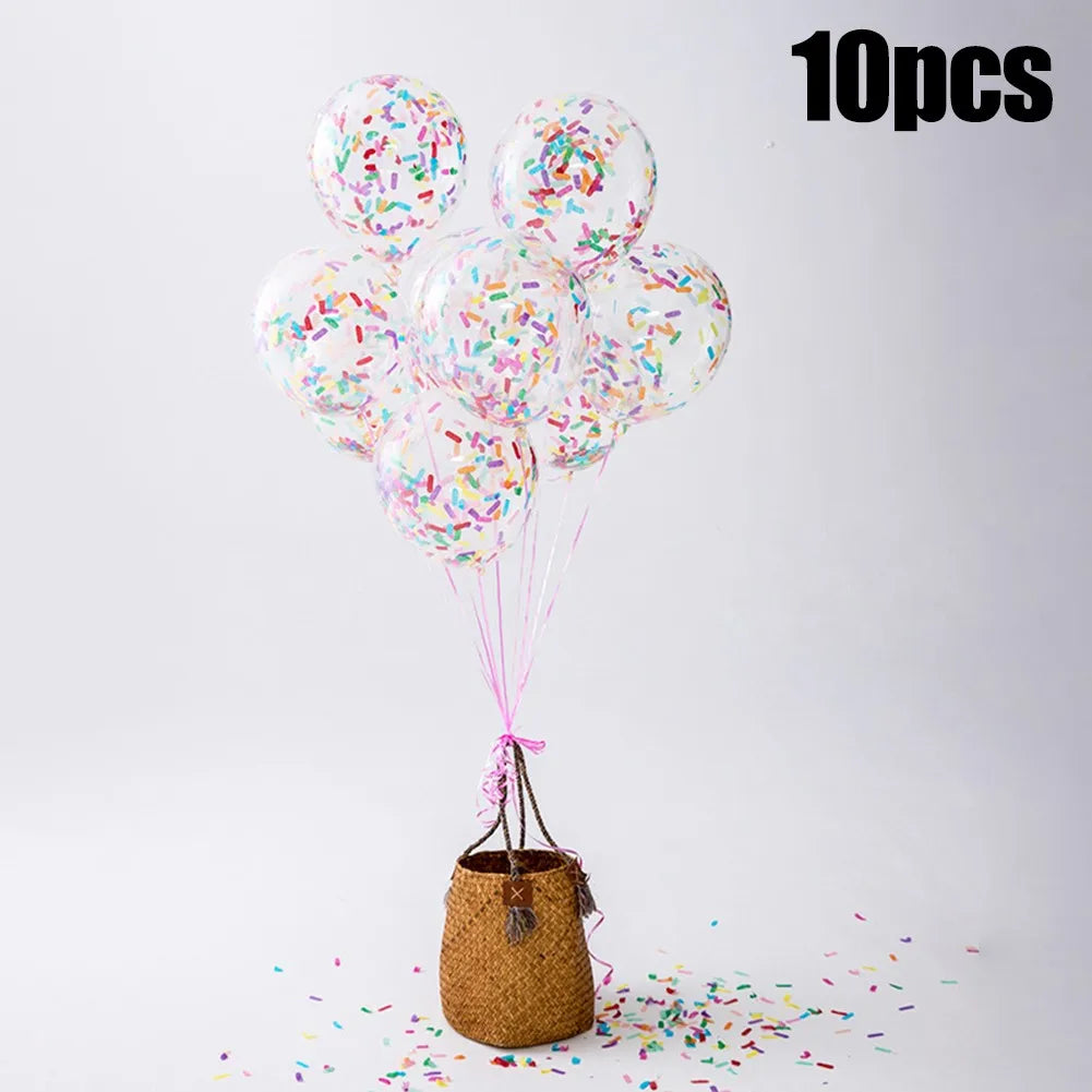 10Pcs Ice Cream Balloons Birthday Wedding Party Decoration Long Strips Paper Confetti Latex Ballons Baby Shower Sprinkles