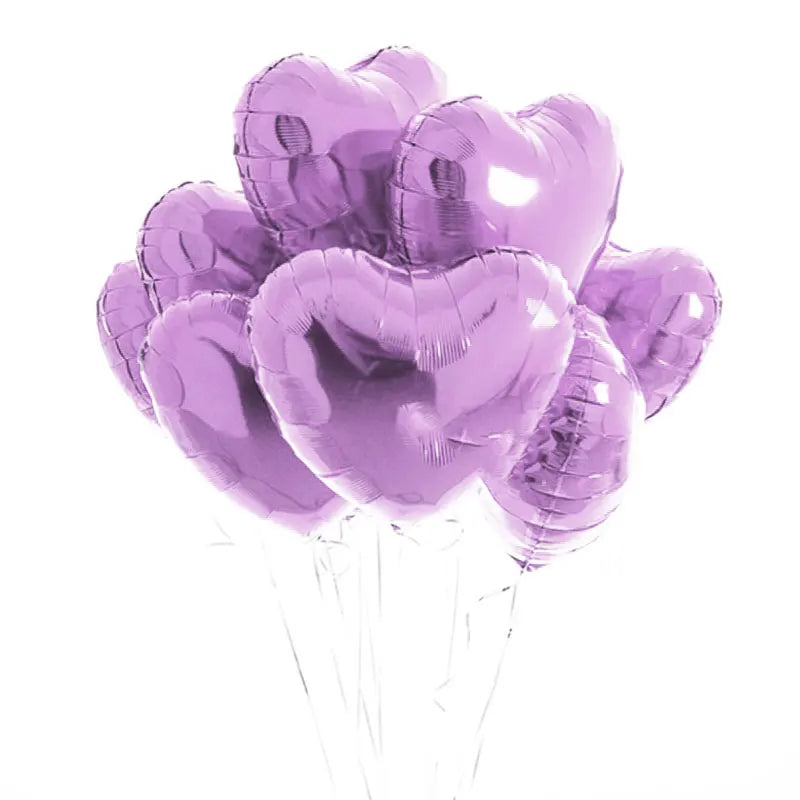 10Pcs 18Inch Rose Gold Love Heart Shape Foil Balloons Wedding Birthday Party Decorations Aluminum Foil Ballons Air Balls Globos