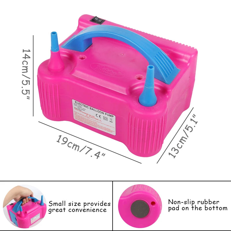 220V AC Electric Balloon Inflator Double Hole Inflatable Air Ballon Pump Birthday Balloons Tool Ballons Accessories