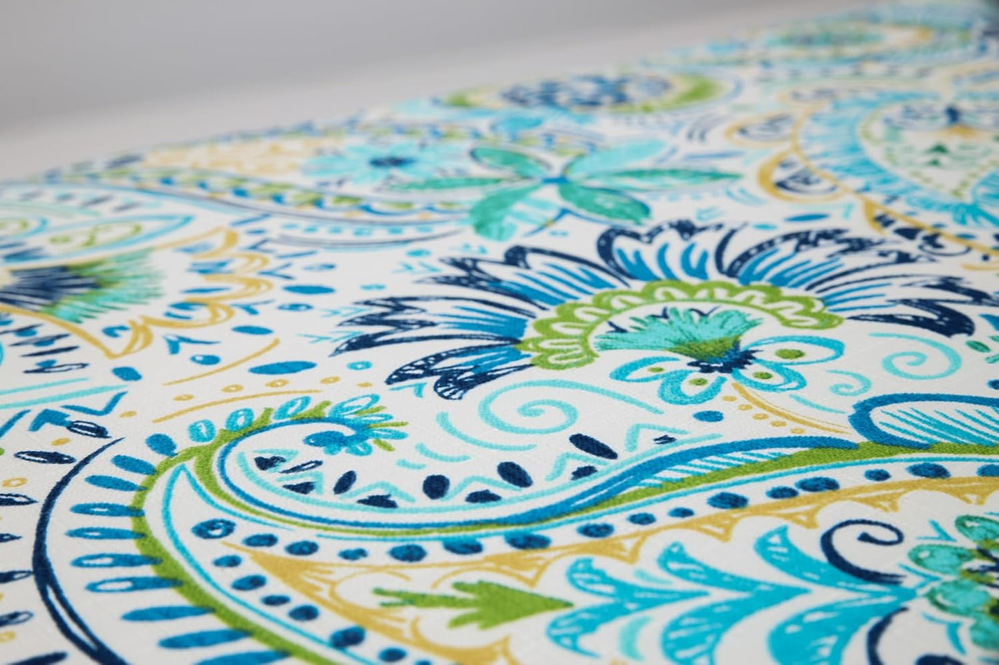 Paisley Indoor/Outdoor Accent Throw Pillow, Plush Fill, Weather, and Fade Resistant, Large Throw - 18.5" X 18.5", Blue/Yellow Gilford, 2 Count