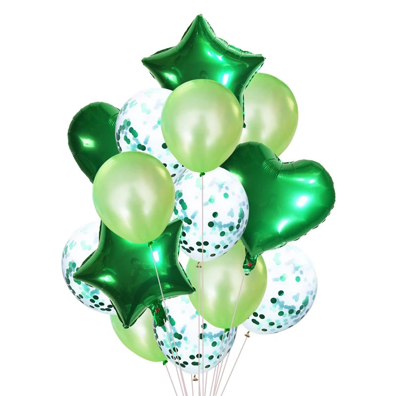 14Pcs Multi Confetti Balloon Happy Birthday Party Balloons Rose Gold Helium Ballons Boy Girl Baby Shower Party Supplies