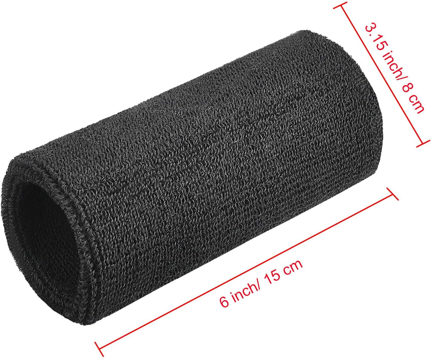 6 Inch Wrist Sweat Bands for Men Women Tennis Elastic Athletic Long Sweatband Wrist Absorbent for Basketball Tennis Running Outdoor Activity