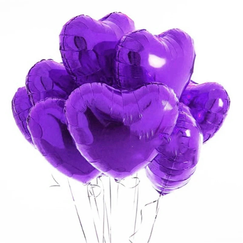 10Pcs 18Inch Rose Gold Love Heart Shape Foil Balloons Wedding Birthday Party Decorations Aluminum Foil Ballons Air Balls Globos