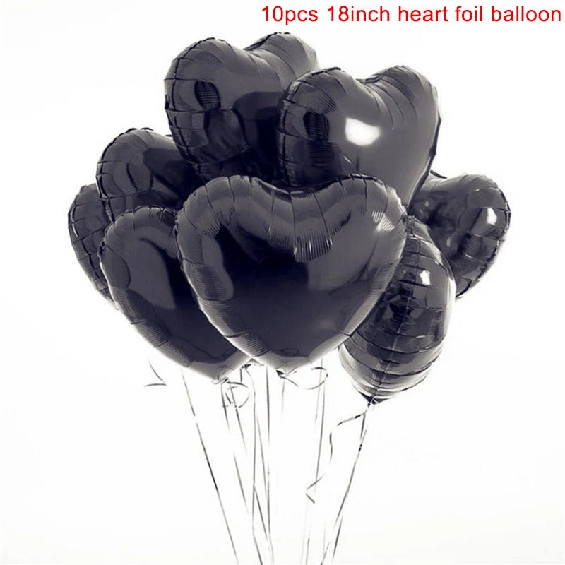 10Pcs 18Inch Rose Gold Love Heart Shape Foil Balloons Wedding Birthday Party Decorations Aluminum Foil Ballons Air Balls Globos