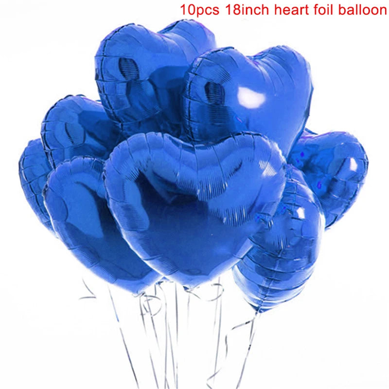 10Pcs 18Inch Rose Gold Love Heart Shape Foil Balloons Wedding Birthday Party Decorations Aluminum Foil Ballons Air Balls Globos