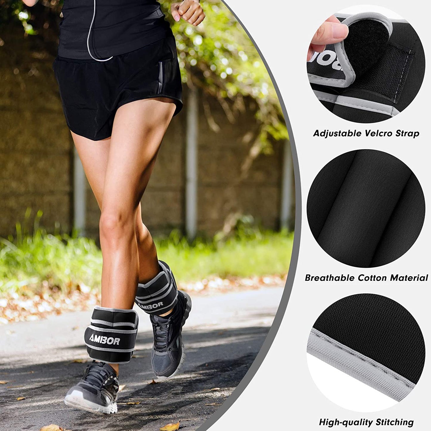 YYOJ Ankle Weights, Adjustable Leg Weights Straps for Exercise, Wrist Weight Set for Women and Men