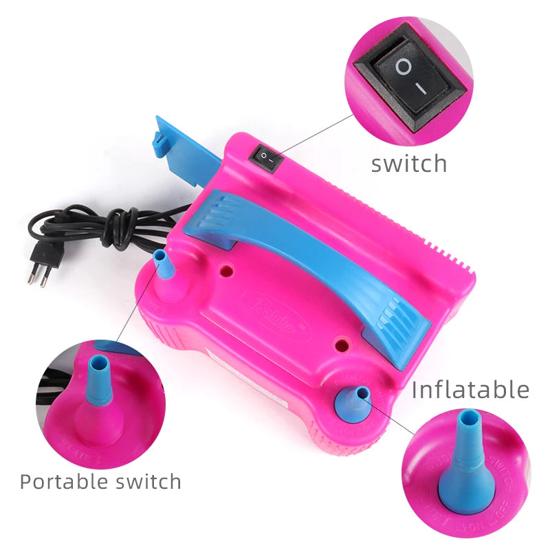 220V AC Electric Balloon Inflator Double Hole Inflatable Air Ballon Pump Birthday Balloons Tool Ballons Accessories