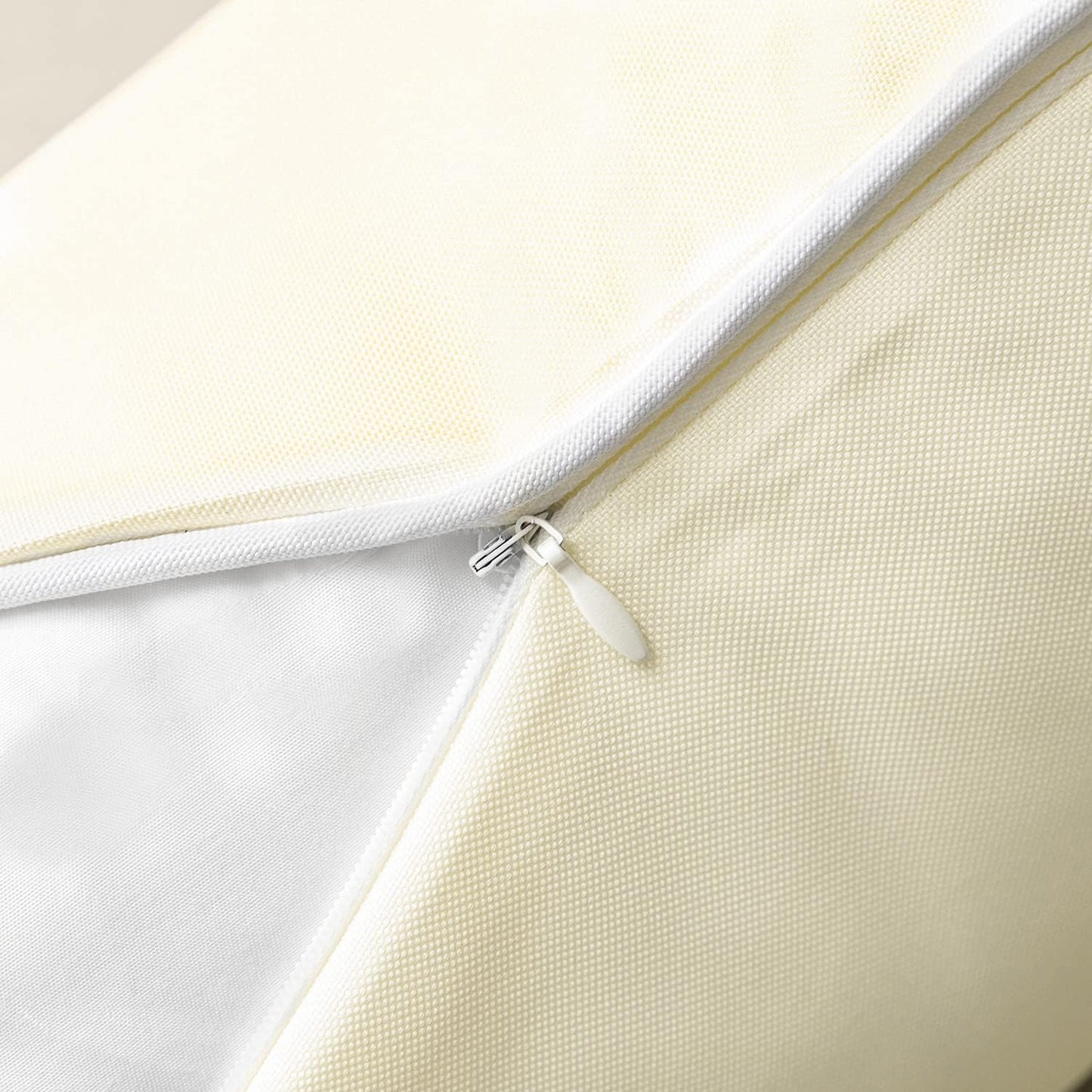 Pack of 2 Outdoor Waterproof Solid Throw Decorative Pillow Cover Decorative Square Outdoor Pillows Cushion Case Patio Pillows for Couch Tent Sunbrella (18''X18'', Cream Cheese)
