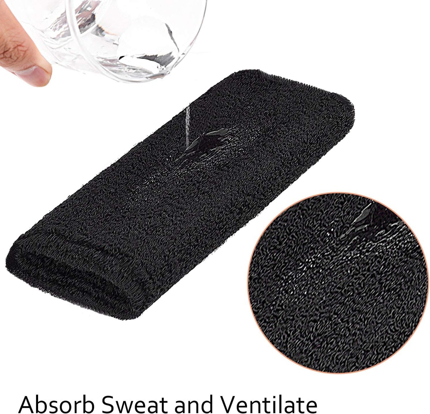 6 Inch Wrist Sweat Bands for Men Women Tennis Elastic Athletic Long Sweatband Wrist Absorbent for Basketball Tennis Running Outdoor Activity