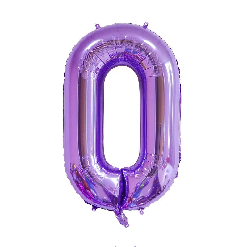 16/32/40 Inch Purple Number Balloon 0 1 2 3 4 5 6 7 8 9 Number Ballons Baby Shower Birthday Party Wedding Decor Supplies