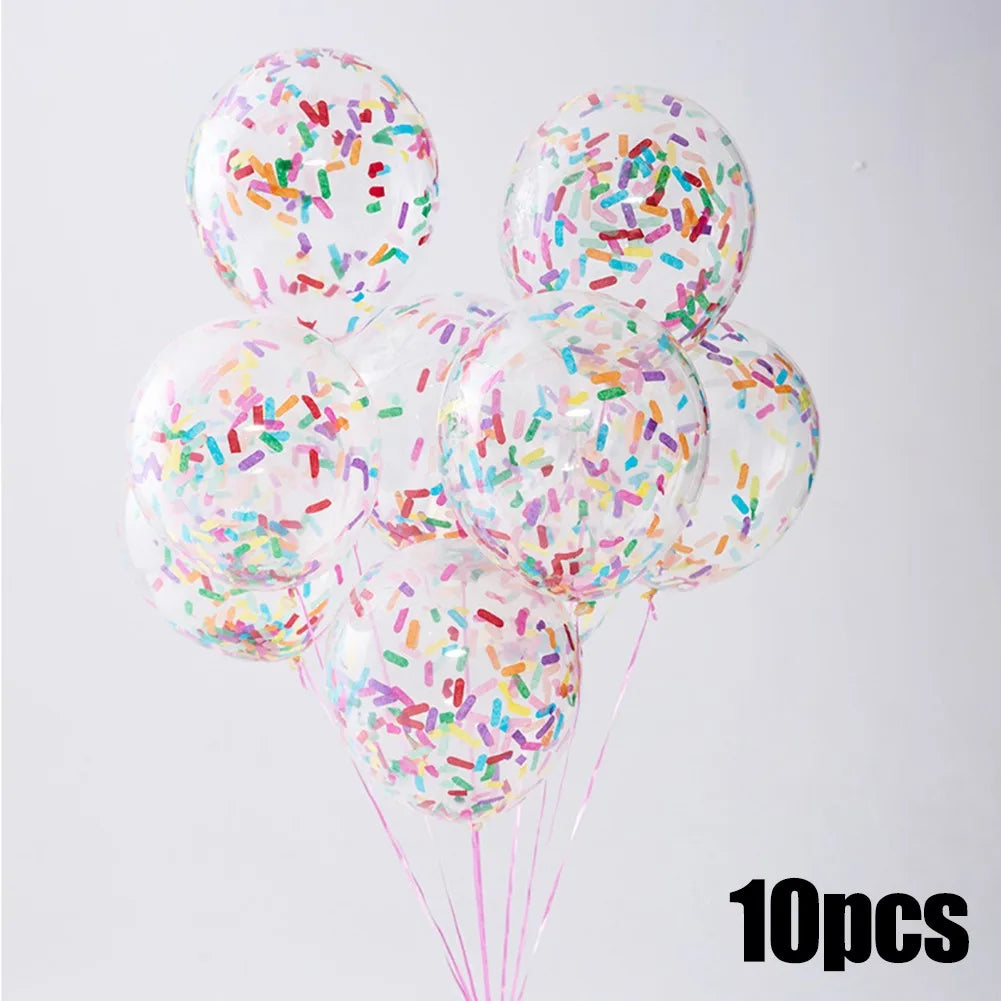 10Pcs Ice Cream Balloons Birthday Wedding Party Decoration Long Strips Paper Confetti Latex Ballons Baby Shower Sprinkles
