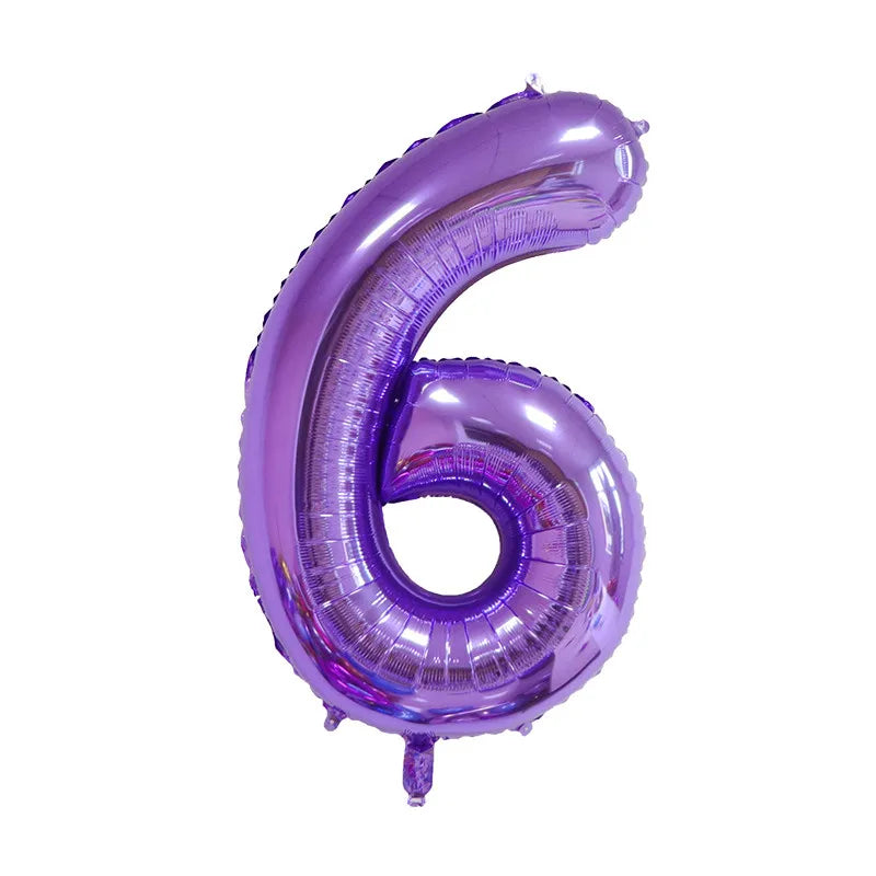 16/32/40 Inch Purple Number Balloon 0 1 2 3 4 5 6 7 8 9 Number Ballons Baby Shower Birthday Party Wedding Decor Supplies