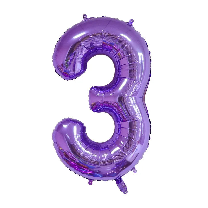 16/32/40 Inch Purple Number Balloon 0 1 2 3 4 5 6 7 8 9 Number Ballons Baby Shower Birthday Party Wedding Decor Supplies
