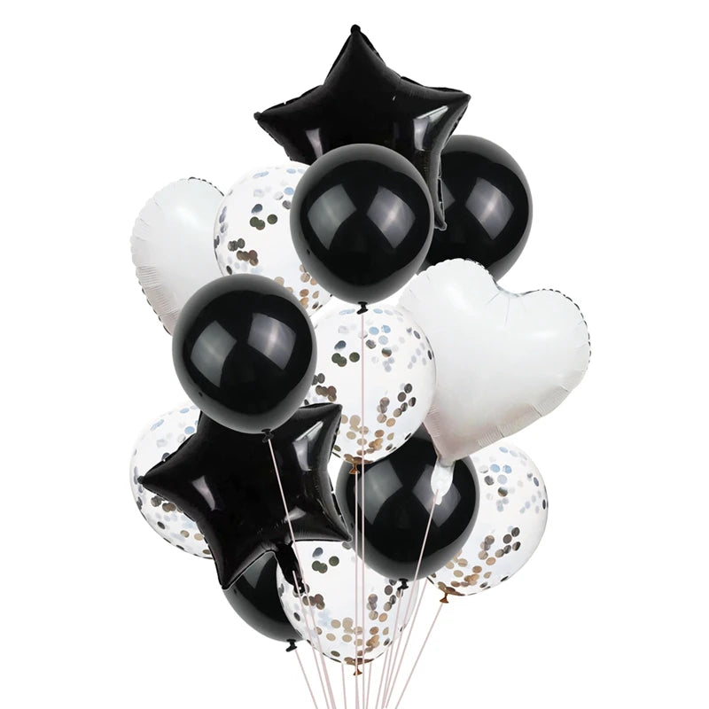 14Pcs Multi Confetti Balloon Happy Birthday Party Balloons Rose Gold Helium Ballons Boy Girl Baby Shower Party Supplies