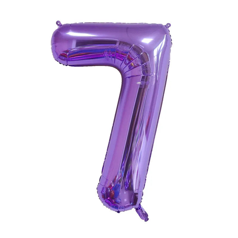 16/32/40 Inch Purple Number Balloon 0 1 2 3 4 5 6 7 8 9 Number Ballons Baby Shower Birthday Party Wedding Decor Supplies