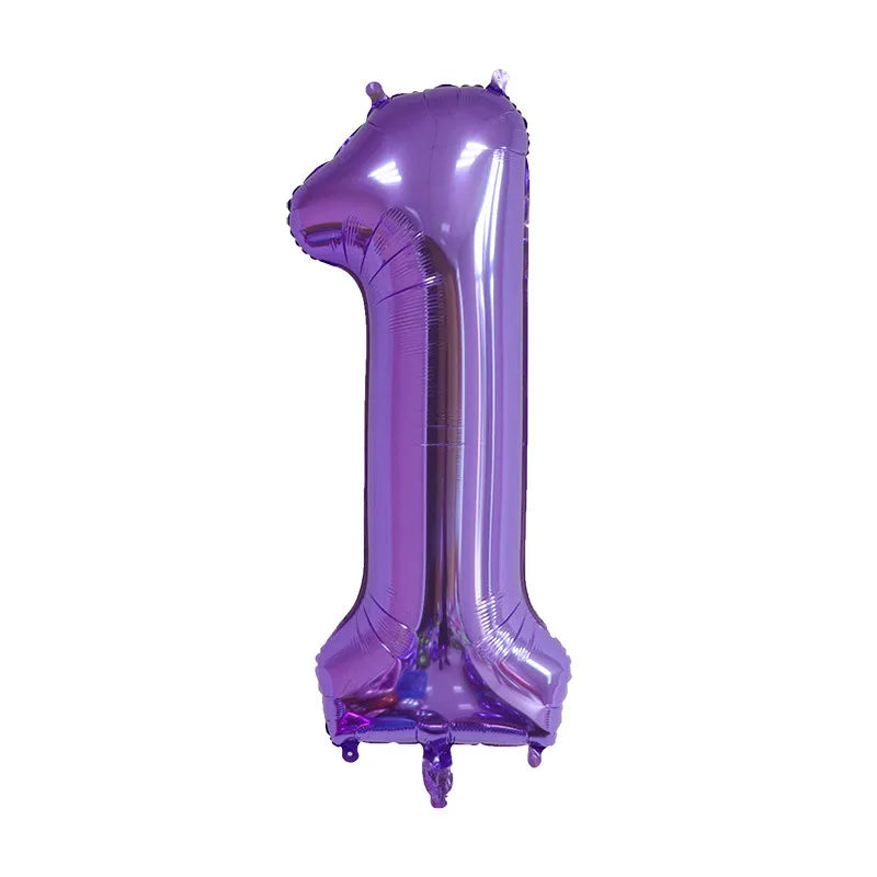 16/32/40 Inch Purple Number Balloon 0 1 2 3 4 5 6 7 8 9 Number Ballons Baby Shower Birthday Party Wedding Decor Supplies