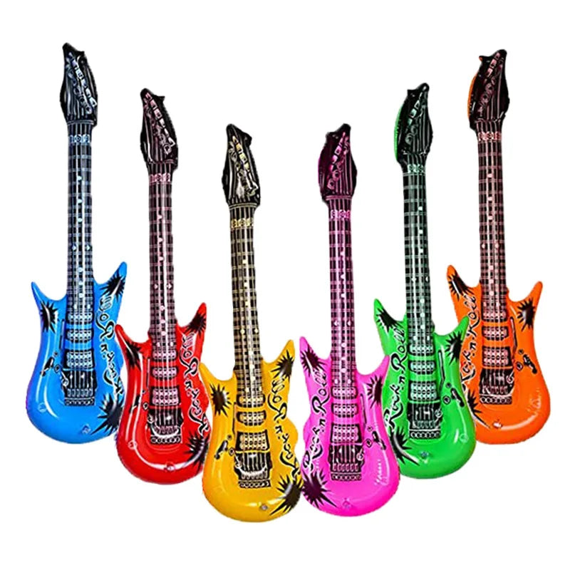 1Pc Inflatable Rock Star Guitar - Random Color Toy for Carnival and Birthday Celebrations