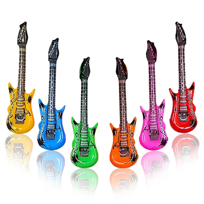 1Pc Inflatable Rock Star Guitar - Random Color Toy for Carnival and Birthday Celebrations