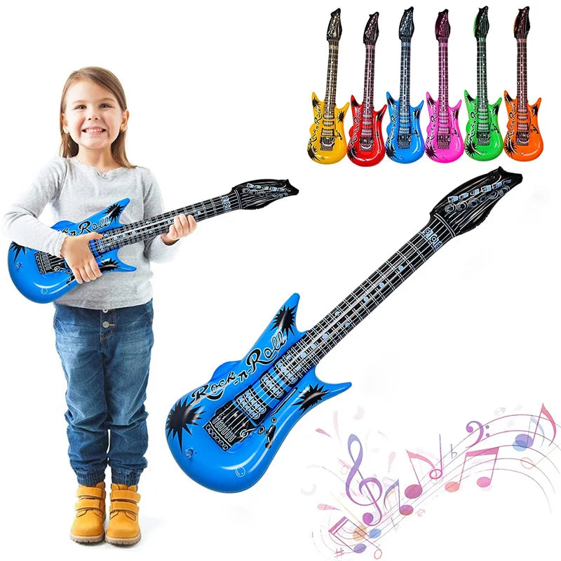 1Pc Inflatable Rock Star Guitar - Random Color Toy for Carnival and Birthday Celebrations