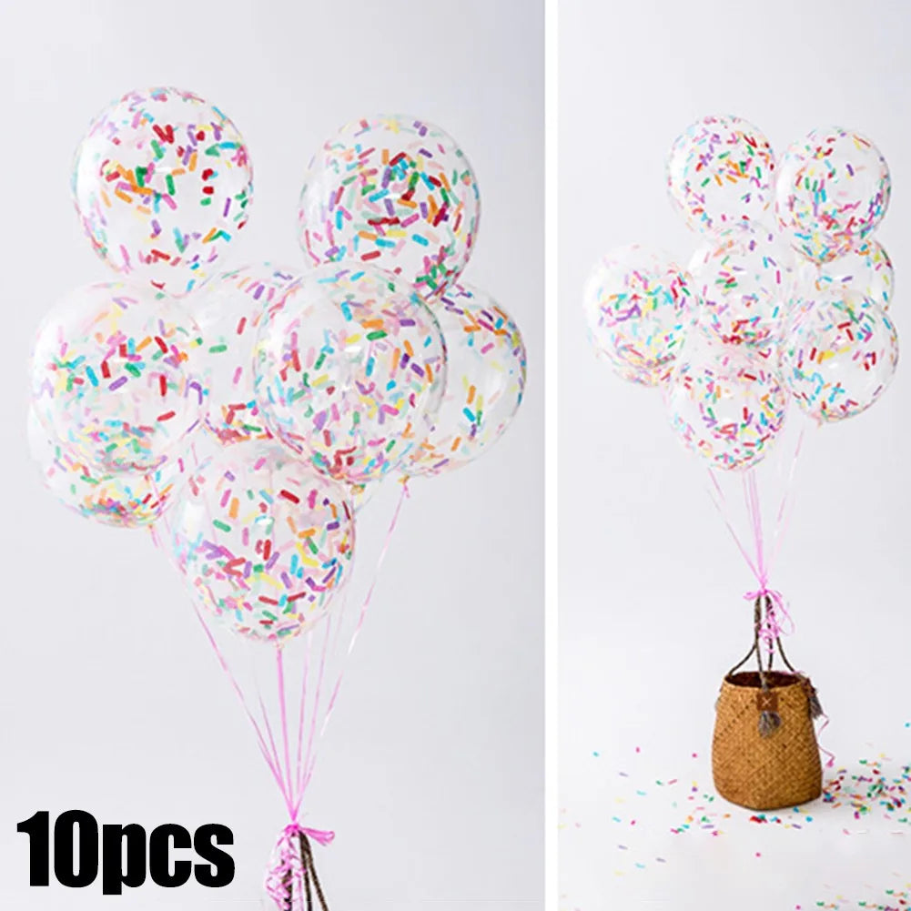 10Pcs Ice Cream Balloons Birthday Wedding Party Decoration Long Strips Paper Confetti Latex Ballons Baby Shower Sprinkles