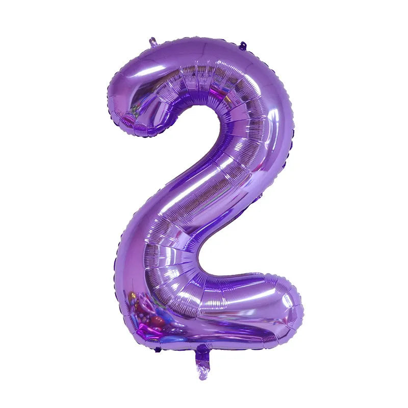 16/32/40 Inch Purple Number Balloon 0 1 2 3 4 5 6 7 8 9 Number Ballons Baby Shower Birthday Party Wedding Decor Supplies
