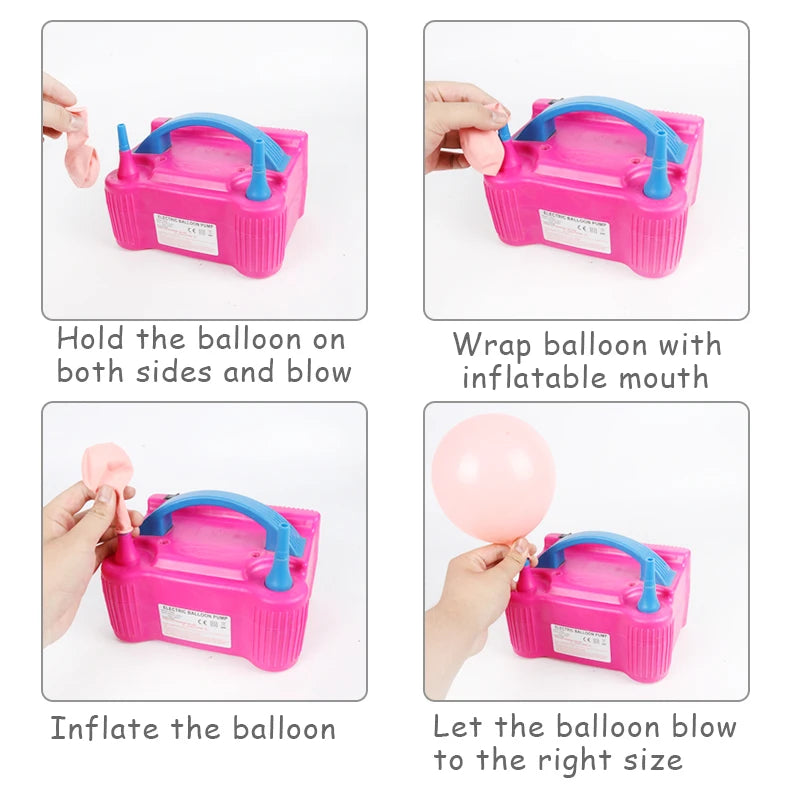220V AC Electric Balloon Inflator Double Hole Inflatable Air Ballon Pump Birthday Balloons Tool Ballons Accessories