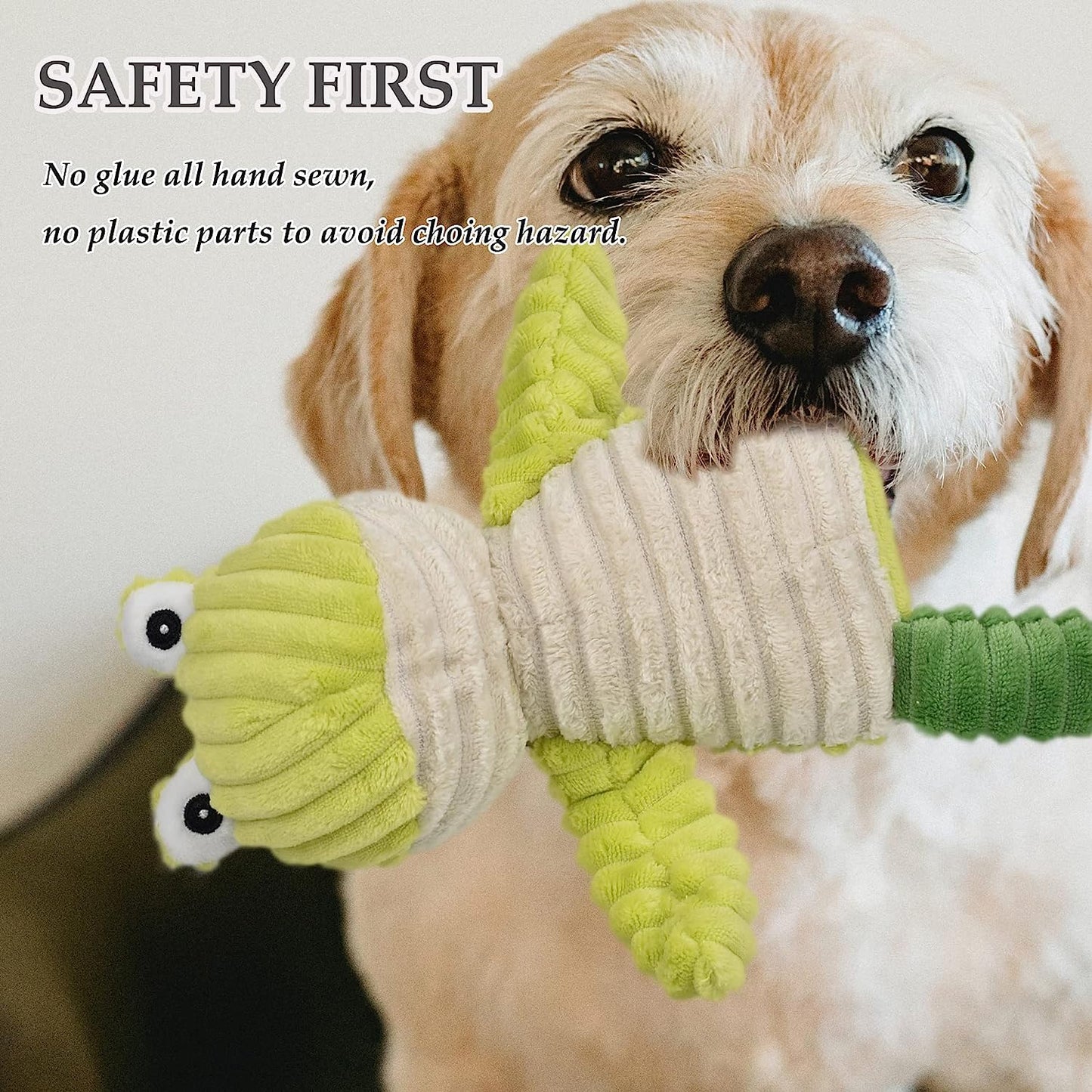 5 Pack Tough Dog Toys Stuffed Squeaky Dog Toys Assortment Plush Animal Dog Toy V