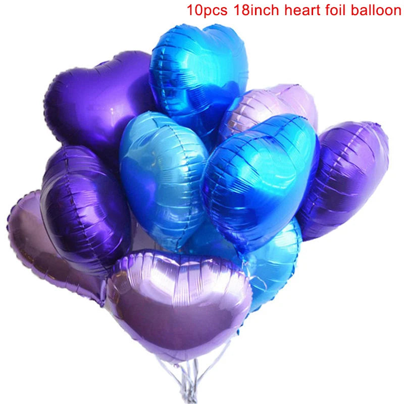 10Pcs 18Inch Rose Gold Love Heart Shape Foil Balloons Wedding Birthday Party Decorations Aluminum Foil Ballons Air Balls Globos