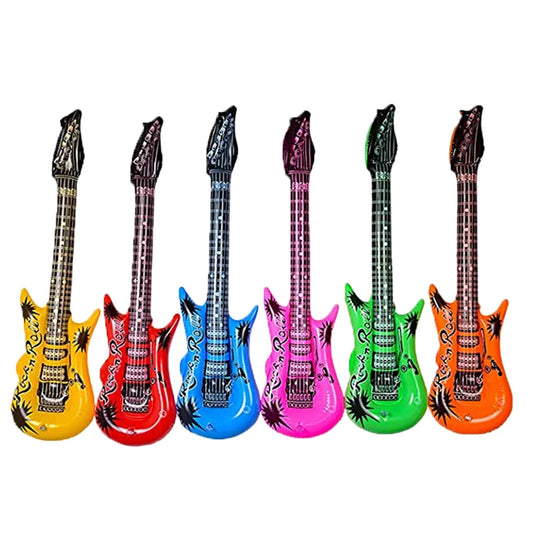 1Pc Inflatable Rock Star Guitar - Random Color Toy for Carnival and Birthday Celebrations